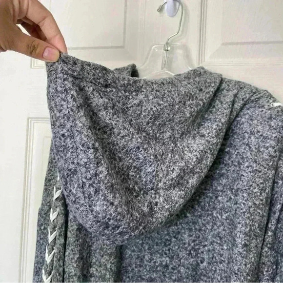 The Kooples Sport HOODIE WITH LEATHER LACING Sz 1 - Picture 8 of 9